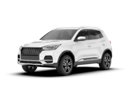 White SUV on transparent background. 3d rendering - illustration png