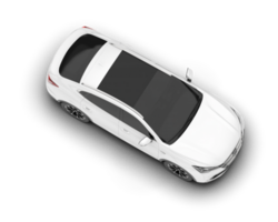 White SUV on transparent background. 3d rendering - illustration png