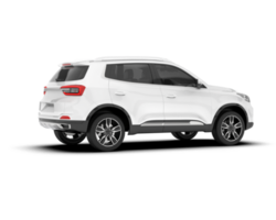 White SUV on transparent background. 3d rendering - illustration png