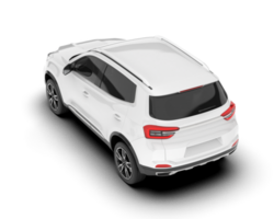 White SUV on transparent background. 3d rendering - illustration png