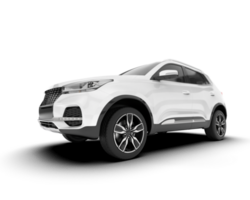 White SUV on transparent background. 3d rendering - illustration png