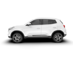 White SUV on transparent background. 3d rendering - illustration png