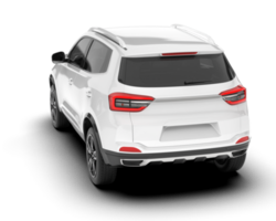 White SUV on transparent background. 3d rendering - illustration png