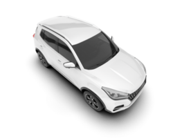 White SUV on transparent background. 3d rendering - illustration png