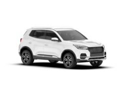 White SUV on transparent background. 3d rendering - illustration png