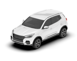 White SUV on transparent background. 3d rendering - illustration png