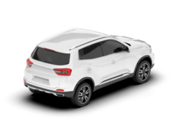 White SUV on transparent background. 3d rendering - illustration png