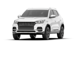 White SUV on transparent background. 3d rendering - illustration png