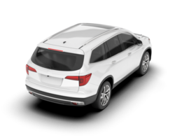 White SUV on transparent background. 3d rendering - illustration png