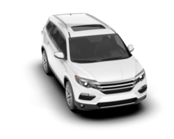 White SUV on transparent background. 3d rendering - illustration png