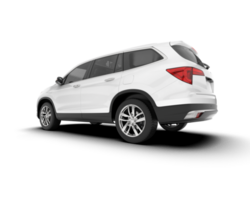 White SUV on transparent background. 3d rendering - illustration png