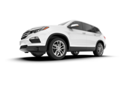 White SUV on transparent background. 3d rendering - illustration png