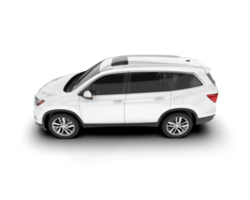 White SUV on transparent background. 3d rendering - illustration png
