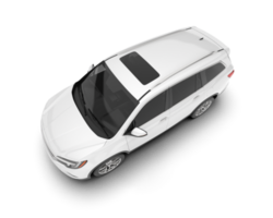 White SUV on transparent background. 3d rendering - illustration png