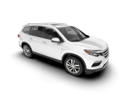 White SUV on transparent background. 3d rendering - illustration png