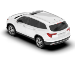 White SUV on transparent background. 3d rendering - illustration png