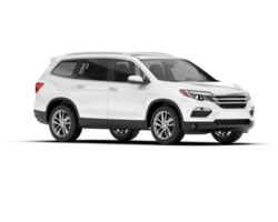 White SUV on transparent background. 3d rendering - illustration png