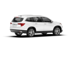 White SUV on transparent background. 3d rendering - illustration png