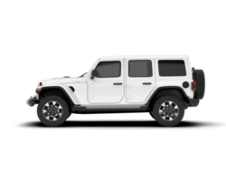 White SUV on transparent background. 3d rendering - illustration png