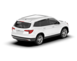 White SUV on transparent background. 3d rendering - illustration png