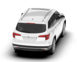 White SUV on transparent background. 3d rendering - illustration png