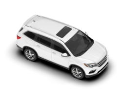 White SUV on transparent background. 3d rendering - illustration png