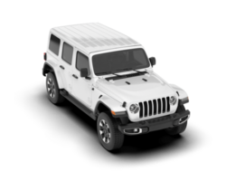 White SUV on transparent background. 3d rendering - illustration png