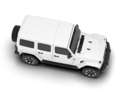 White SUV on transparent background. 3d rendering - illustration png