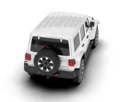 White SUV on transparent background. 3d rendering - illustration png