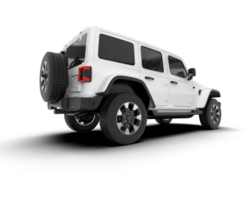 White SUV on transparent background. 3d rendering - illustration png