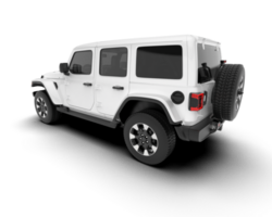 White SUV on transparent background. 3d rendering - illustration png