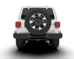 White SUV on transparent background. 3d rendering - illustration png