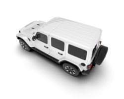 White SUV on transparent background. 3d rendering - illustration png