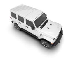 White SUV on transparent background. 3d rendering - illustration png