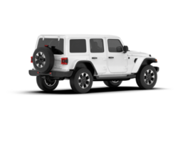 White SUV on transparent background. 3d rendering - illustration png