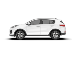 White SUV on transparent background. 3d rendering - illustration png