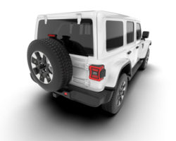 White SUV on transparent background. 3d rendering - illustration png