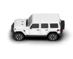 White SUV on transparent background. 3d rendering - illustration png