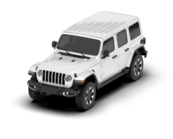 White SUV on transparent background. 3d rendering - illustration png