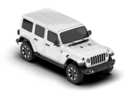 White SUV on transparent background. 3d rendering - illustration png