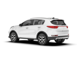 White SUV on transparent background. 3d rendering - illustration png