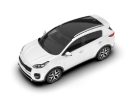 White SUV on transparent background. 3d rendering - illustration png