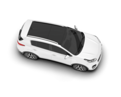 White SUV on transparent background. 3d rendering - illustration png