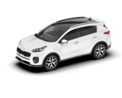 White SUV on transparent background. 3d rendering - illustration png