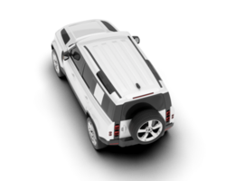 White SUV on transparent background. 3d rendering - illustration png