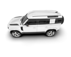 White SUV on transparent background. 3d rendering - illustration png