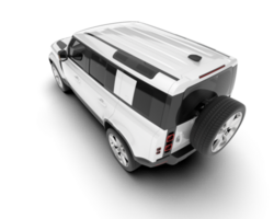 White SUV on transparent background. 3d rendering - illustration png