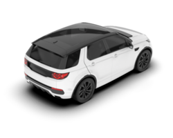 White SUV on transparent background. 3d rendering - illustration png