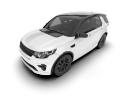 White SUV on transparent background. 3d rendering - illustration png