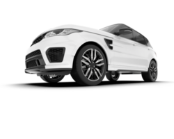 White SUV on transparent background. 3d rendering - illustration png